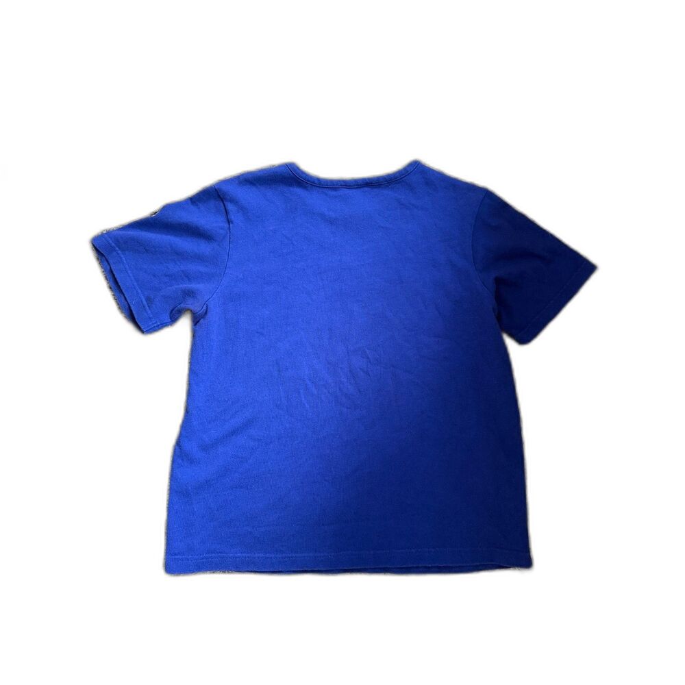 Quacker Factory Blue Short Sleeve Anchor Top Rhinestone Nautical Medium - Picture 2 of 6